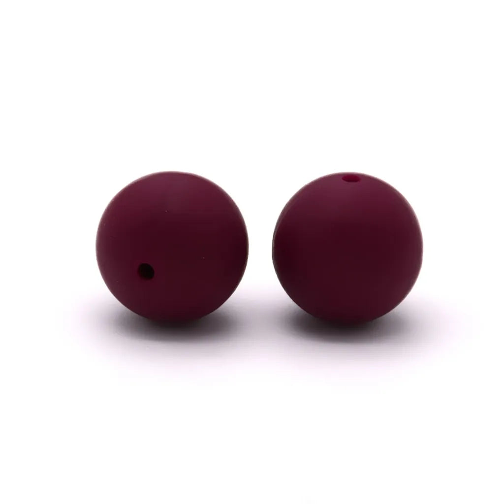 Solid Colored Silicone Beads 15 mm