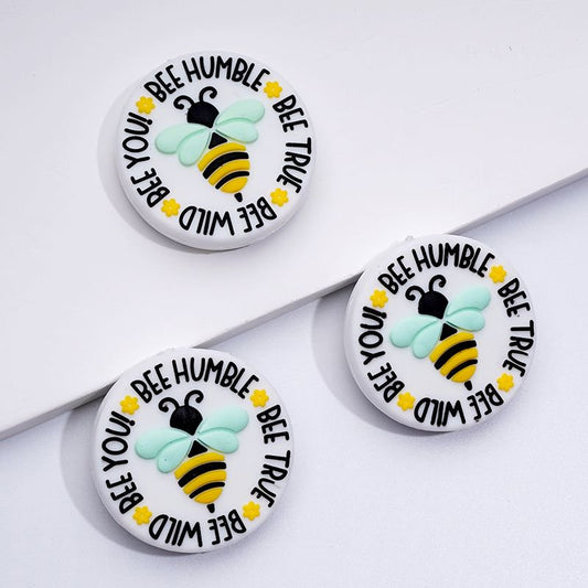 ''Bee Humble, Bee True, Bee Wild, Bee You" Silicone Focal Beads