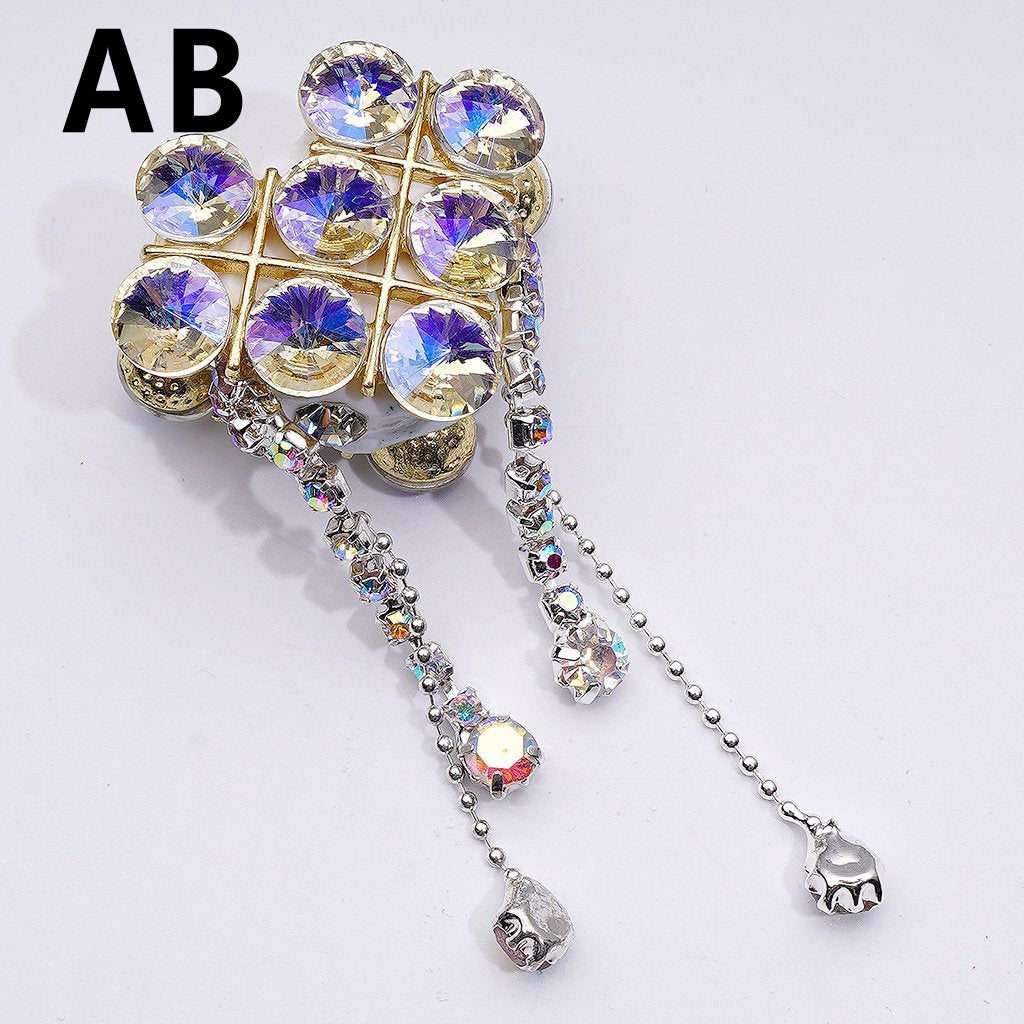 Gold Alloy Heart Fancy Exquisite with Shiny Rhinestones Chains Pendants Glitter Flowers and Decorative Clay Beads Around 34*28*18MM