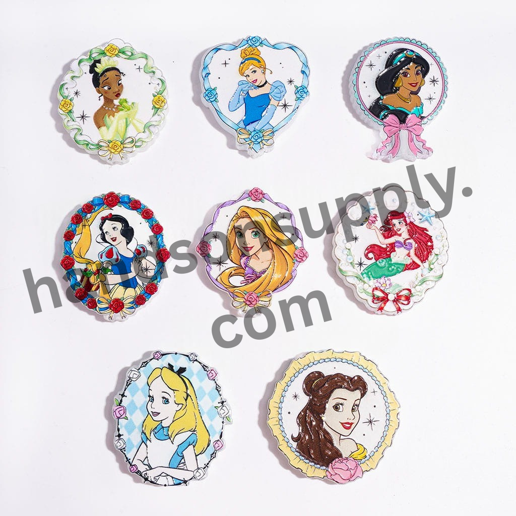 Cute Beautiful Princess Character Series Acrylic Beads, Random Mix