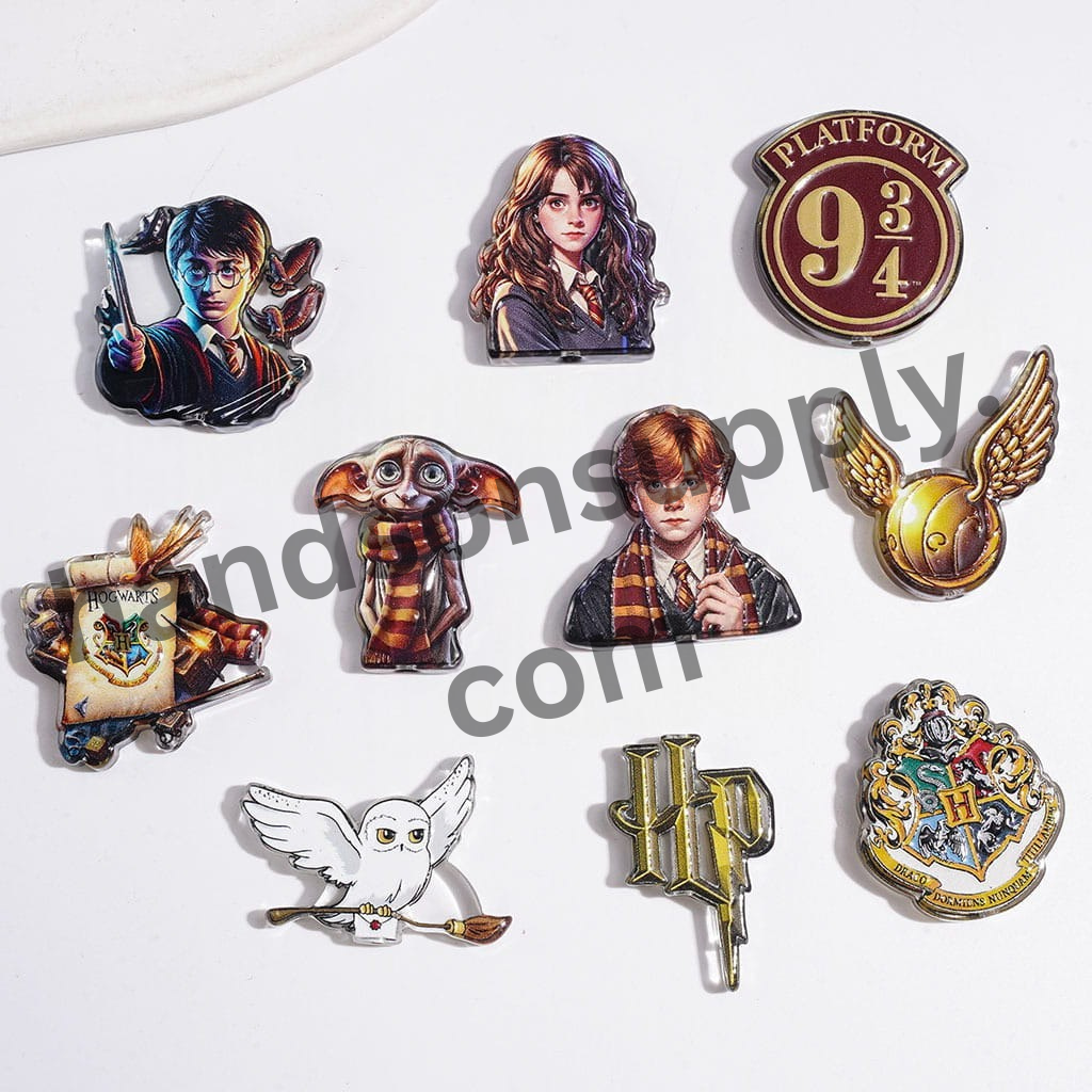 Magical Wizard Boy Harry Character Series Semi-Clear Acrylic Beads, Random Mix