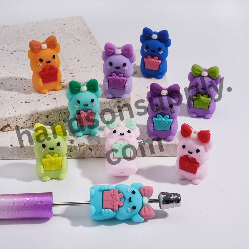 Cute 3D Mushroom Silicone Focal Beads for DIY Jewelry, Multicolor Mix