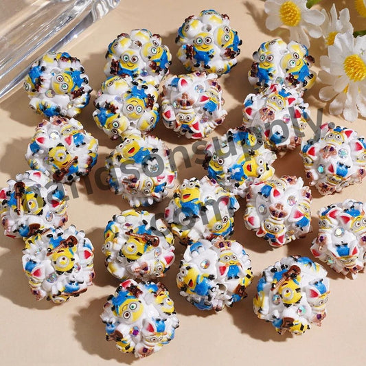 Little Banana Character Series Clay Beads and AB Rhinestones, 18MM Random Mix