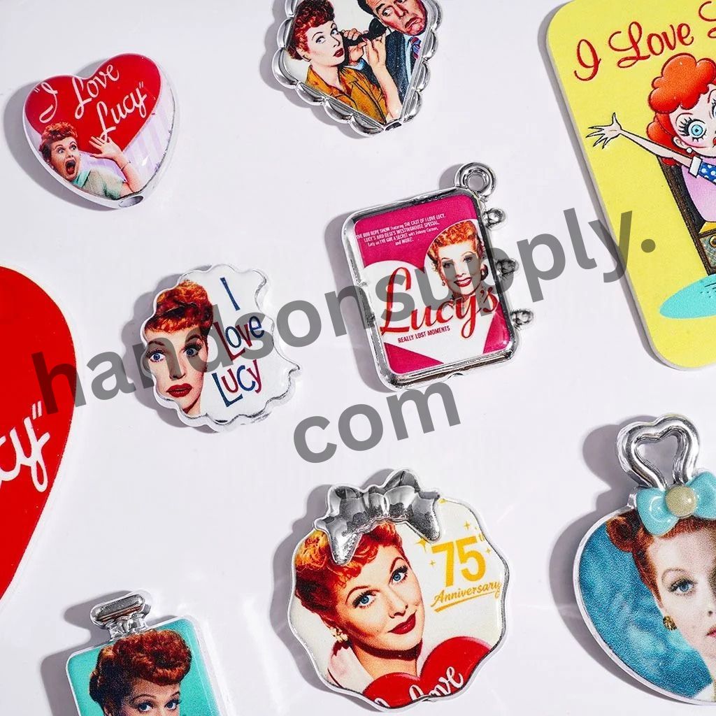 Romantic Lover Character Series Acrylic Beads & Pendants, Random Mix