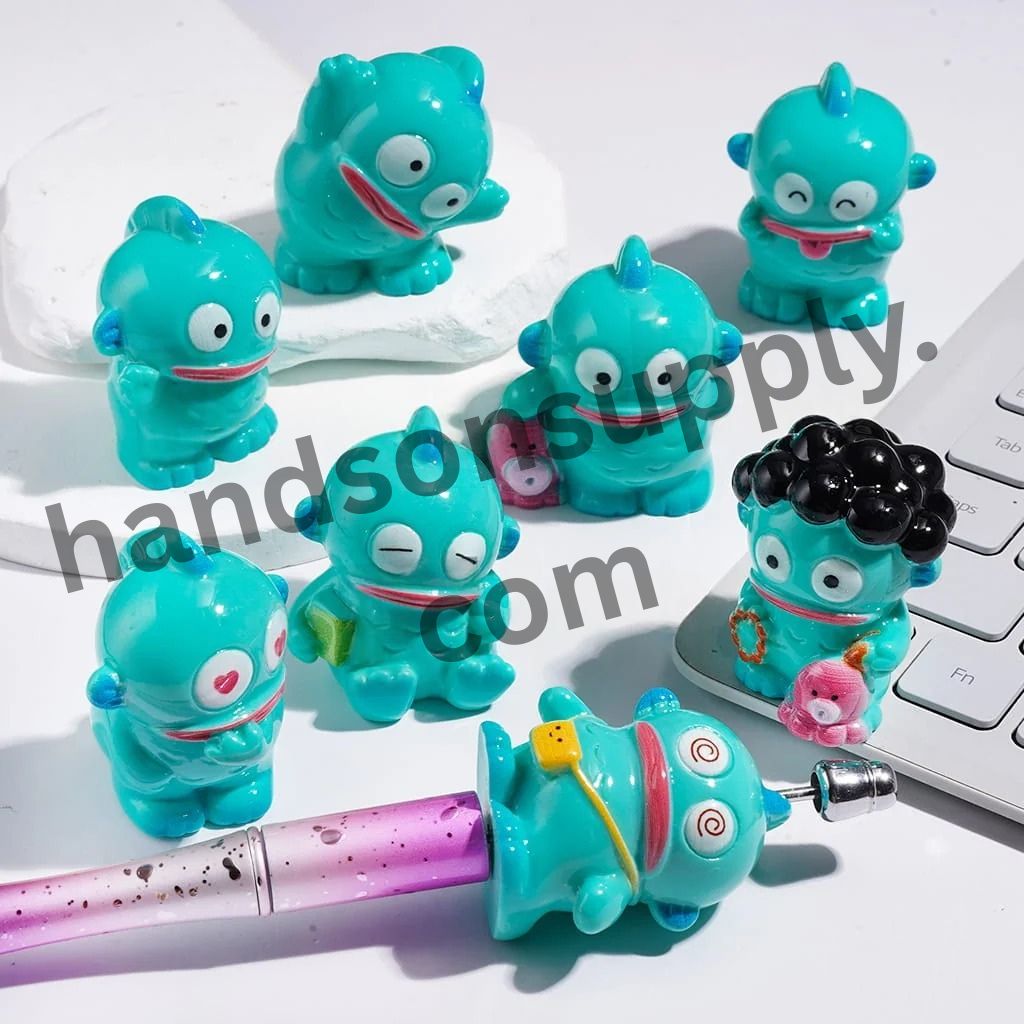 Teal Quirky Fish Character Series Acrylic Figurines for Beadable Pens & Pen Toppers, Assorted Designs