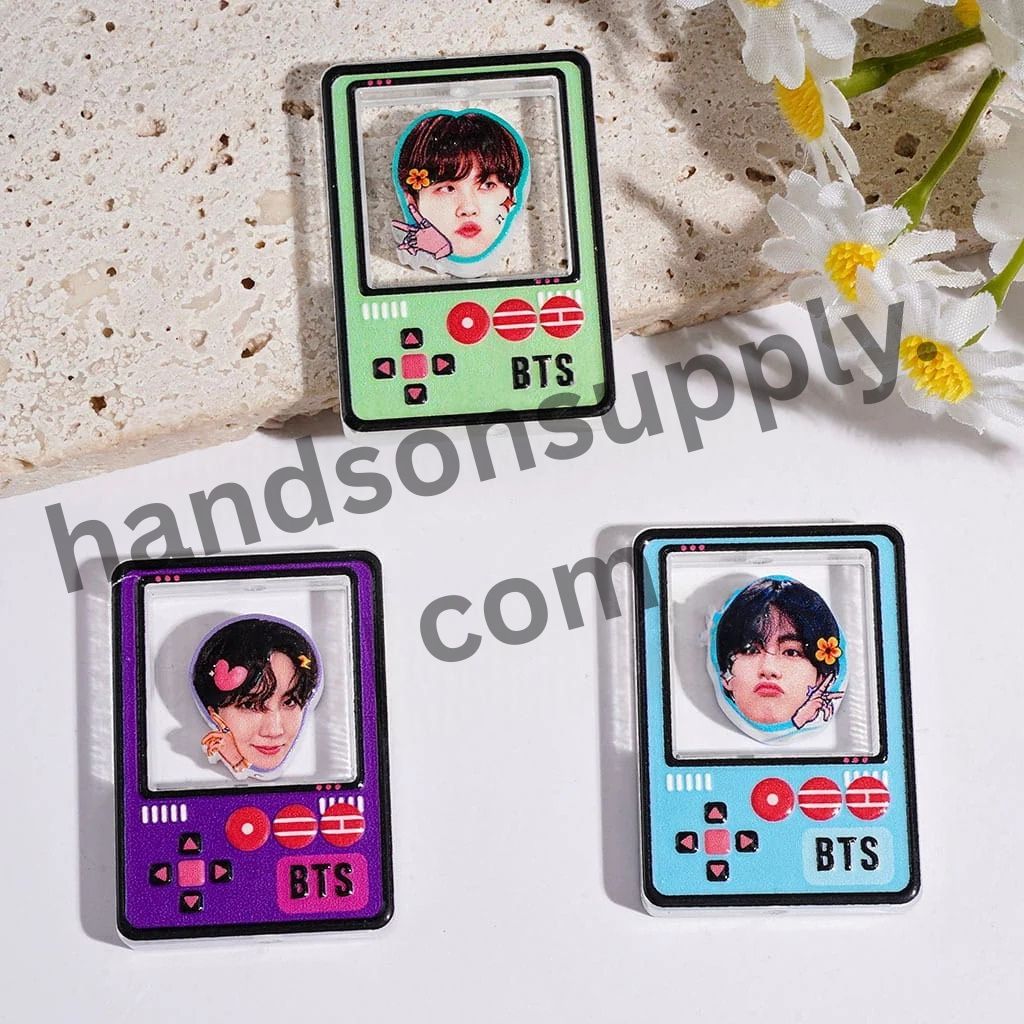 Korea Boy Group Portrait Game Console Cutout Window Acrylic Beads, 26*38MM Random Mix (Please Read Description)