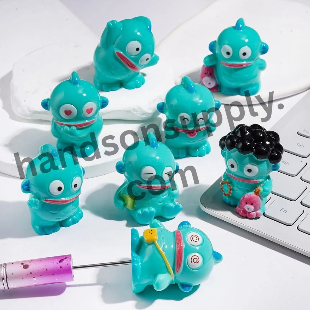 Teal Quirky Fish Character Series Acrylic Figurines for Beadable Pens & Pen Toppers, Assorted Designs