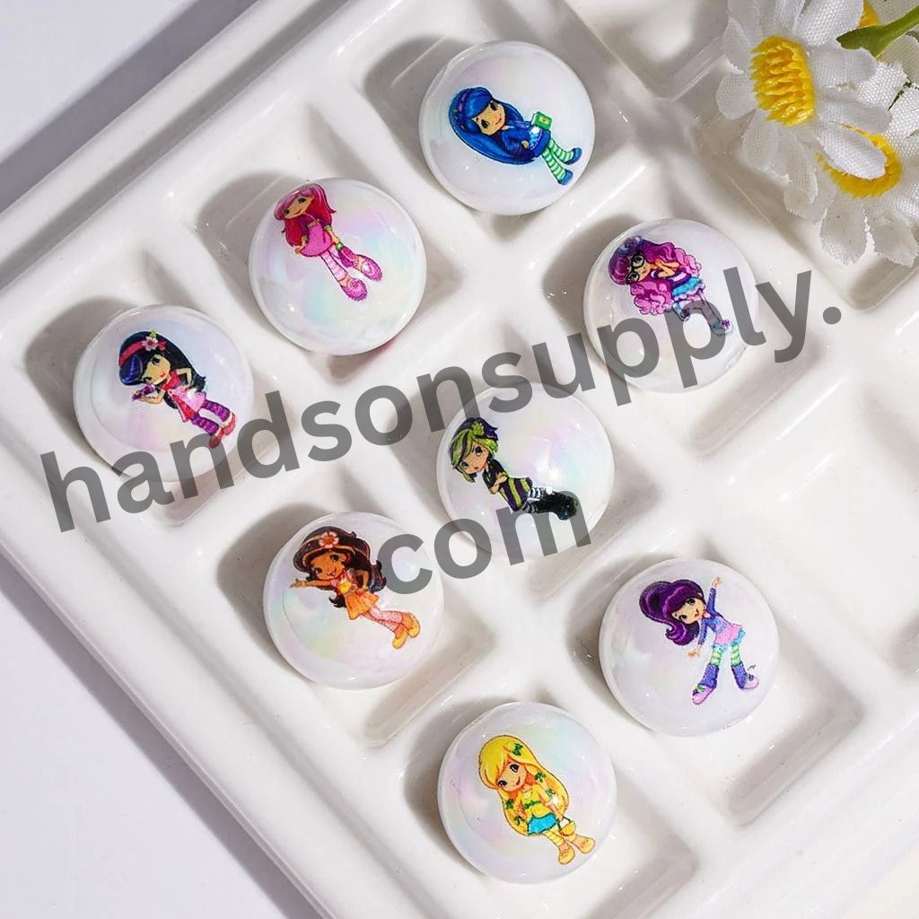 Berry Girl Series UV-Coated Acrylic Beads for Bracelets, 16MM Random Mix