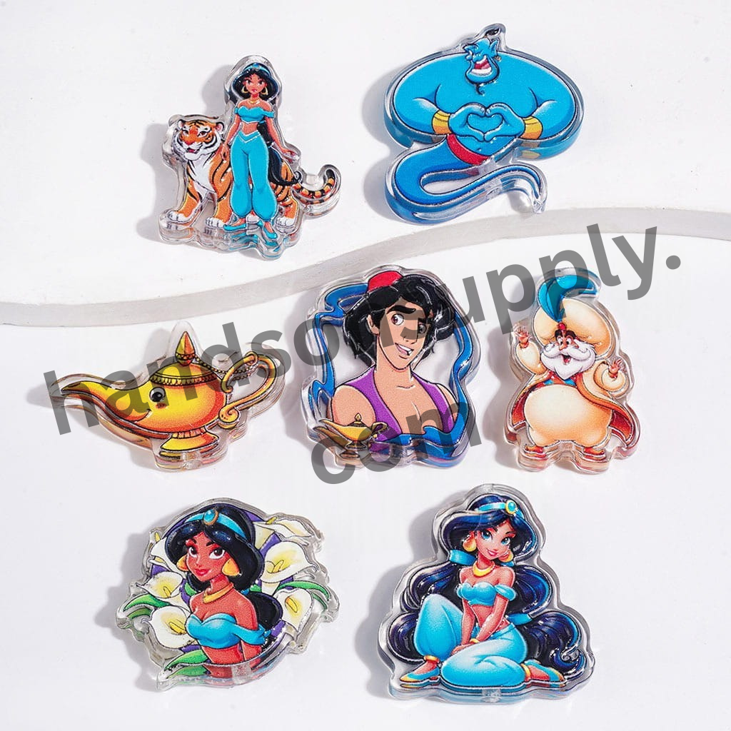 Magic Lamp, Royal Carpet, Princess and Prince Character Series Acrylic Beads, Random Mix
