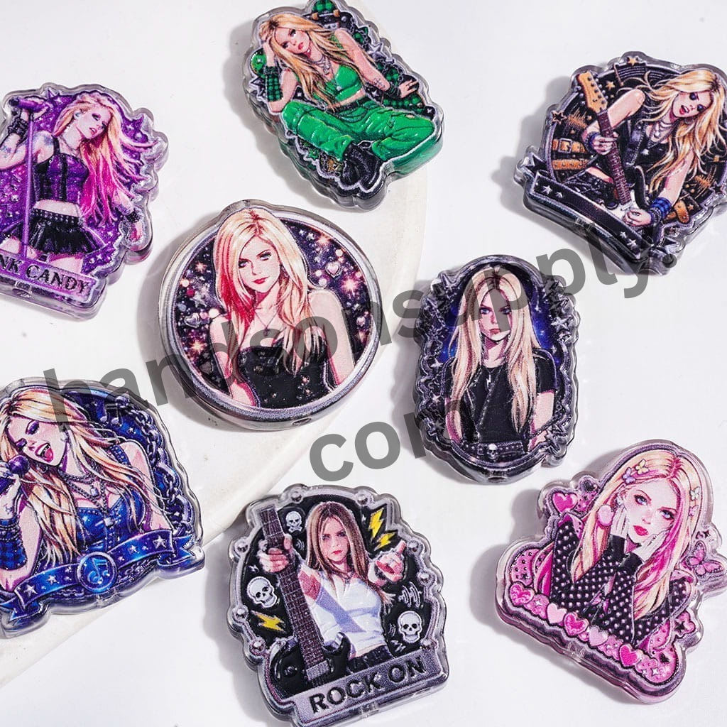 Rock Singer Character Series Semi-Clear Acrylic Beads, Random Mix