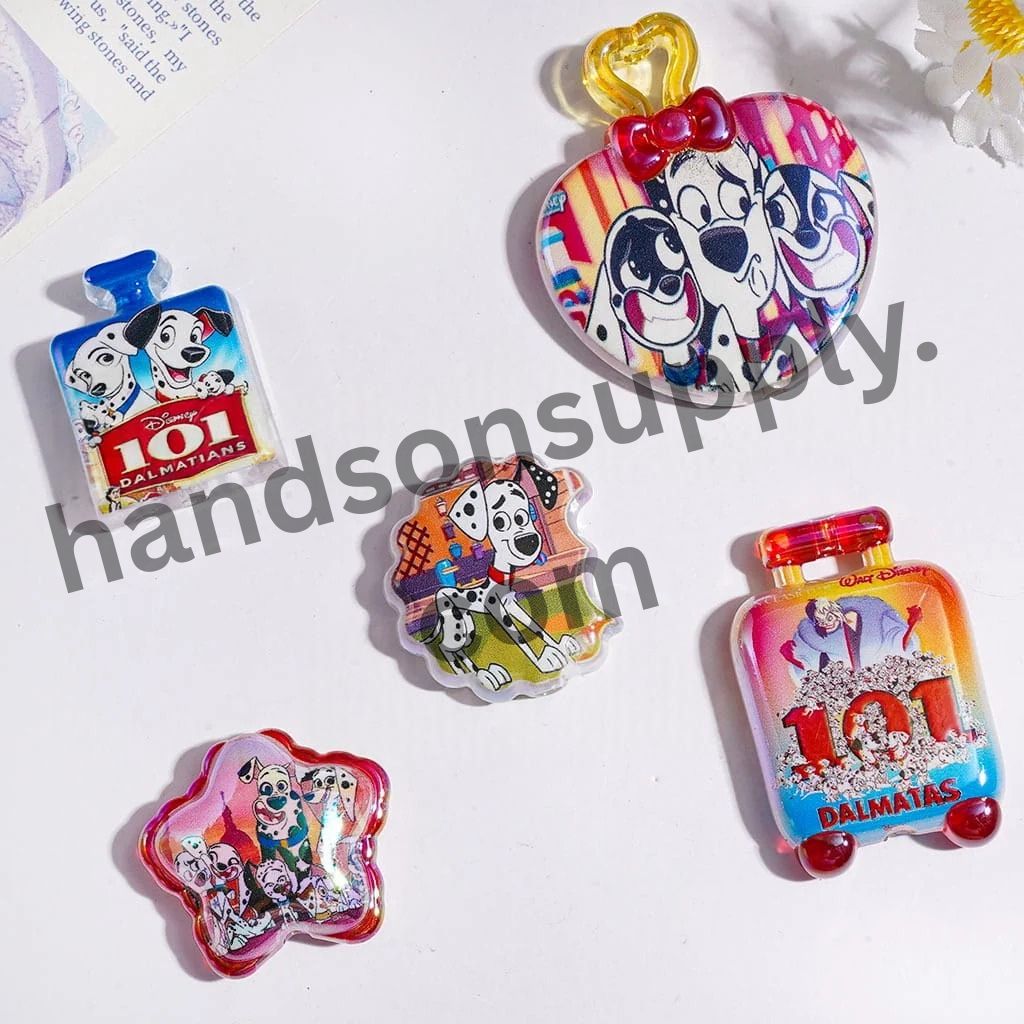 UV-Coated Devoted Dalmatian Dog Character Series Acrylic Beads & Pendants, Assorted Designs, Random Mix
