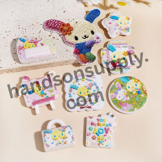 Cute Sakura Rabbit Bunny Series Acrylic Beads Pendants Various Style Random Mix