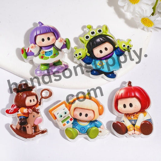 Cute Girl Doll with Straight Bangs and Freckle Acrylic Beads, Toy Adventure Costume Theme, Random Mix