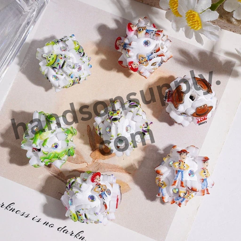 Toy Adventure Character Series and AB Rhinestones Clay Beads, 20MM Random Mix