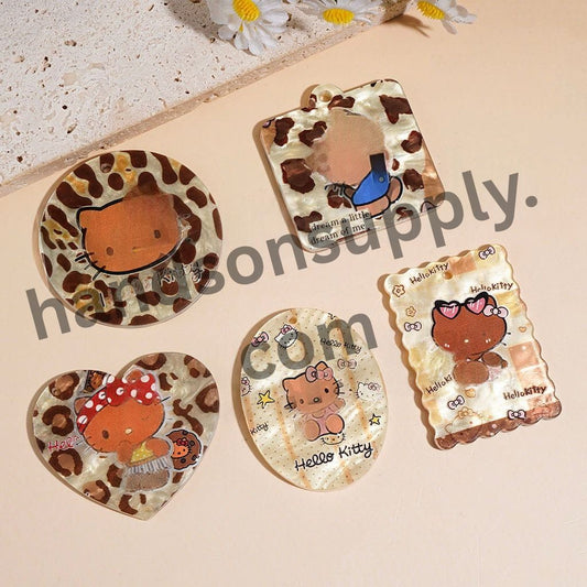 Cute Cat Character with Tan Skin Brown Series Acrylic Pendants, Variant Designs, Random Mix