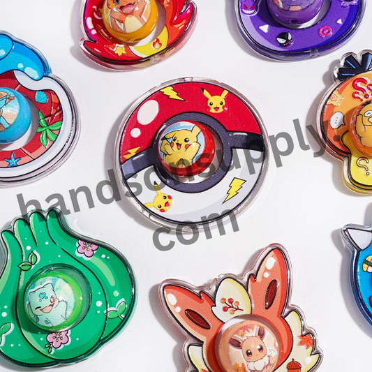 Small Monster Character Printed Semi-Clear Acrylic Beads, Assorted Styles, Random Mix