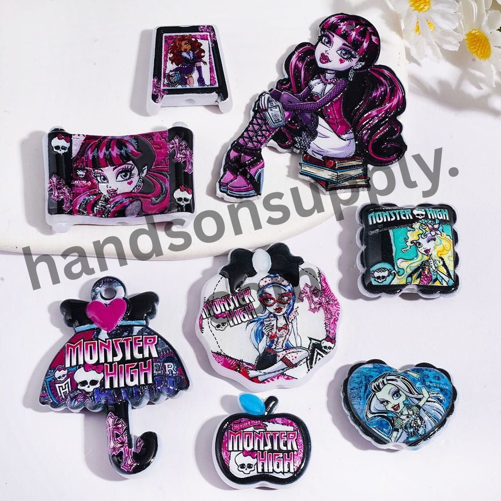 Cute Fantasy Character Magical Elf High School Adventure Series Acrylic Beads & Pendants, Variant Designs, Random Mix