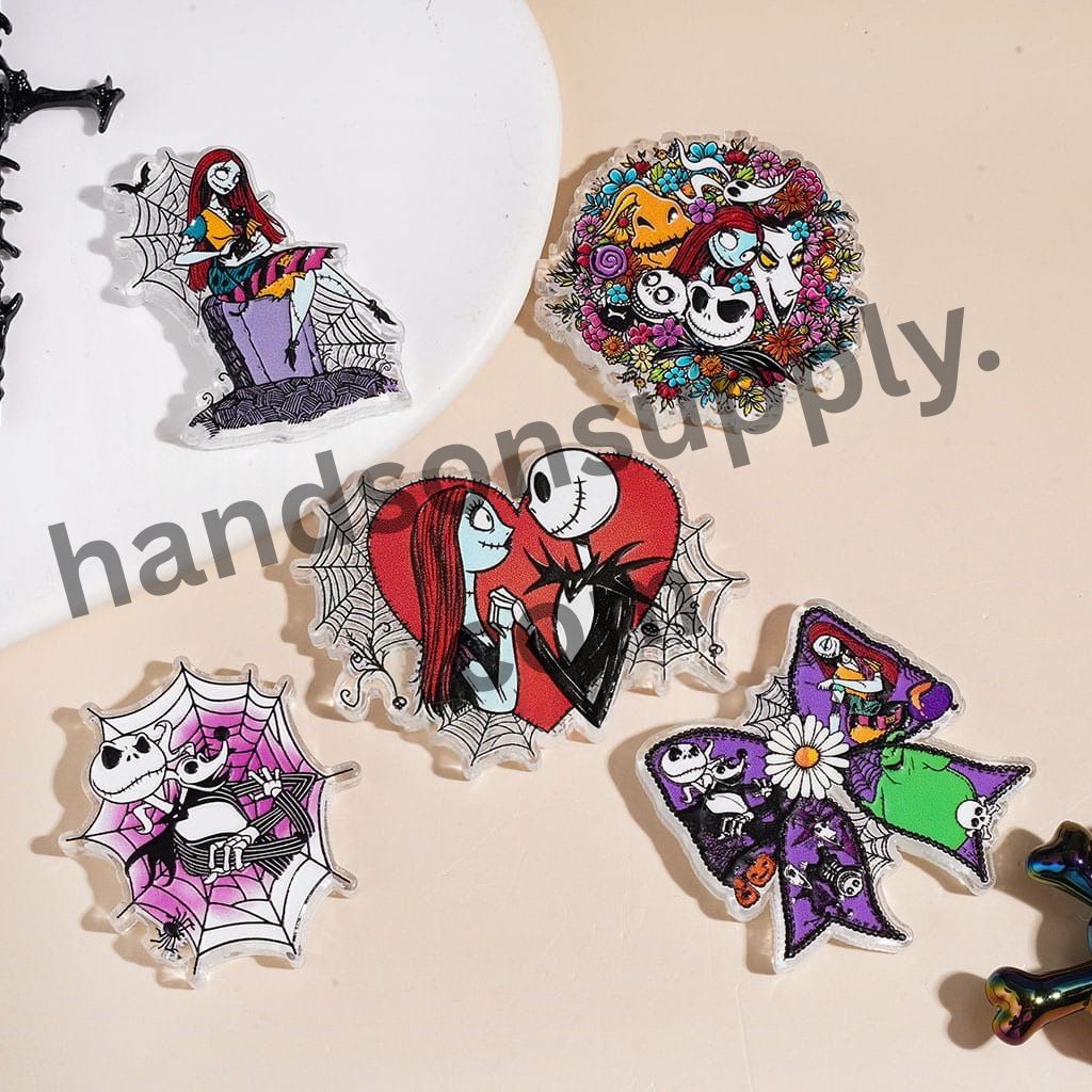 Halloween Skull Skeleton Couple Character Theme Acrylic Beads in Various Style & Theme Random Mix