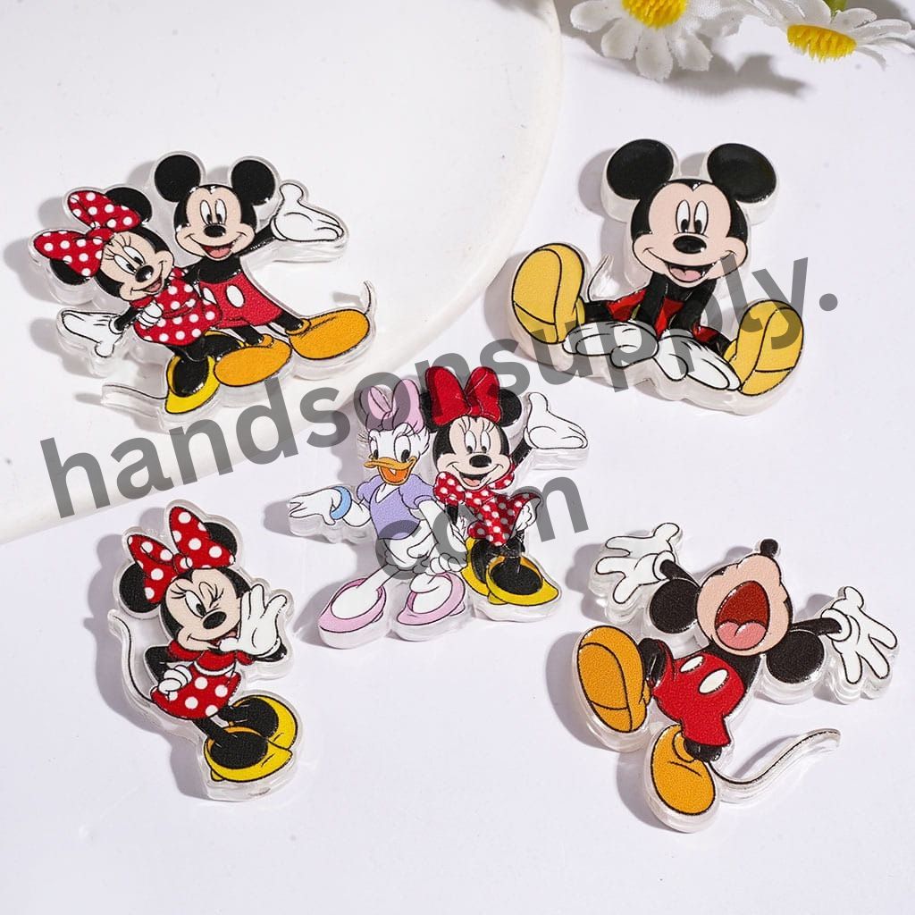 Girl Boy Minnie Mouse & Daisy Duck Character, Acrylic Beads, Random Mix
