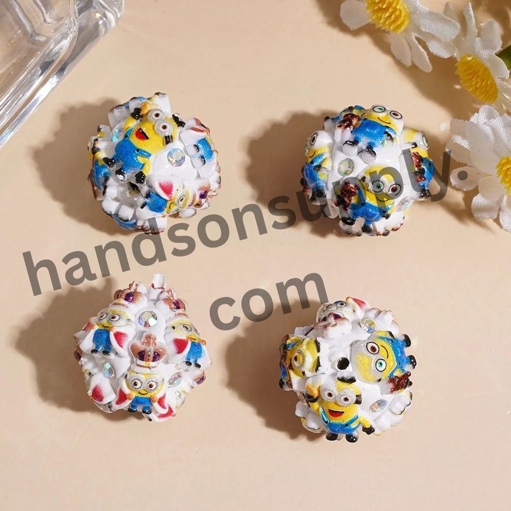 Little Banana Character Series Clay Beads and AB Rhinestones, 18MM Random Mix