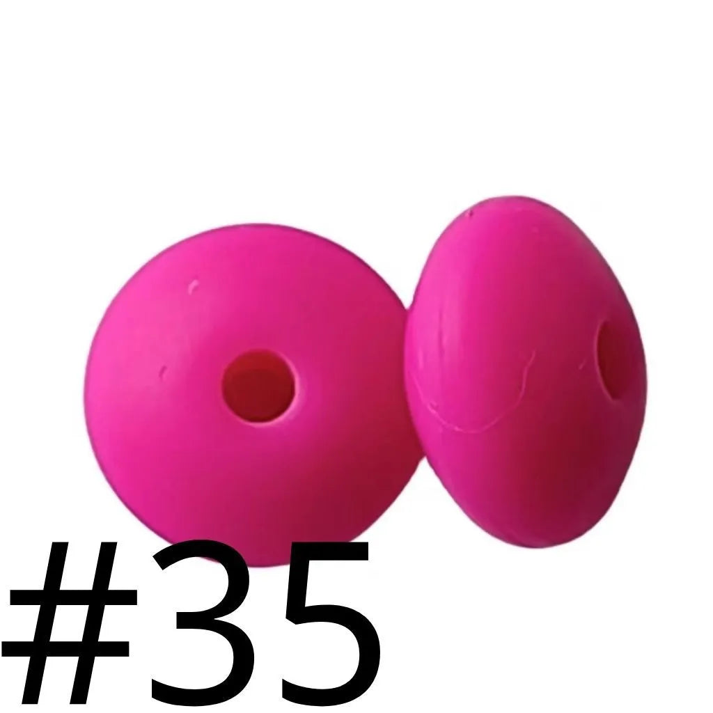 Silicone Lentil Beads Spacers Saucers 12mm