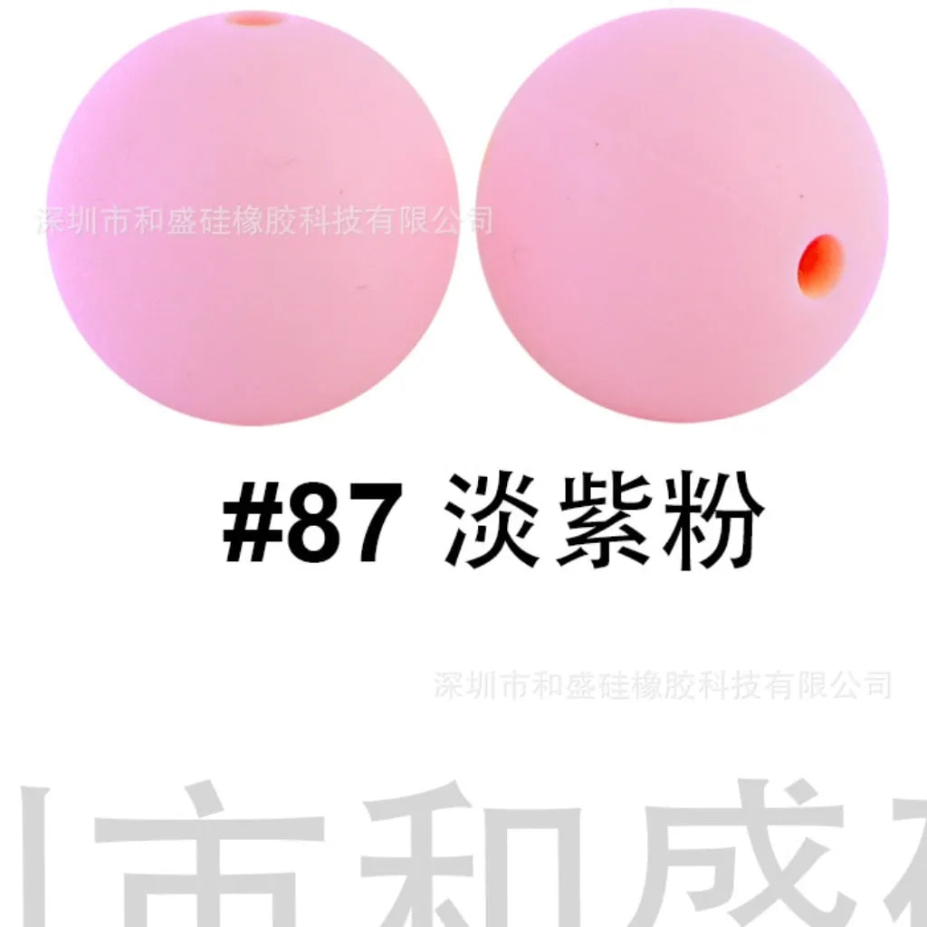 Silicone Beads, Solid Colors, 15 mm