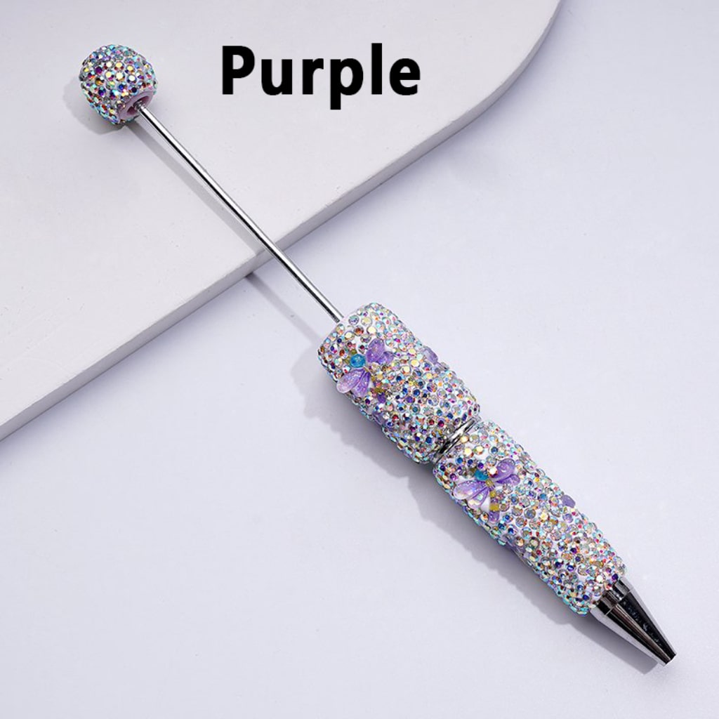 Beadable Clay Pens with Mini Cute Dragonfly Design AB Rhinestone Embellished