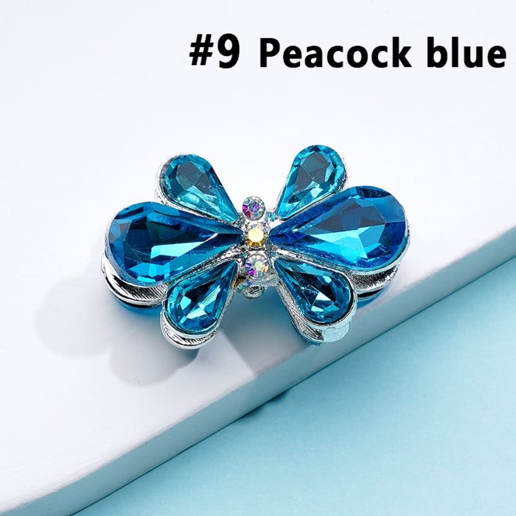 Delicate Fancy Silver Alloy Bowknot Flower with Colorful & AB Rhinestones Beads, Around 28*18MM