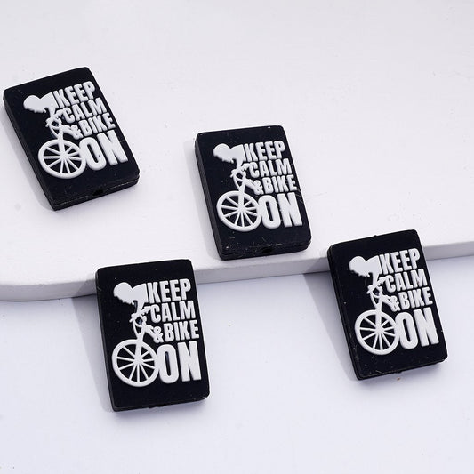 Keep Calm Bike On Silicone Focal Beads