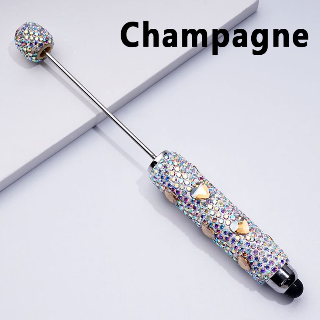 Colorful Heart Rhinestones Mini AB Rhinestones with Beadable Clay Stylus Pens Covered the Entire Pen