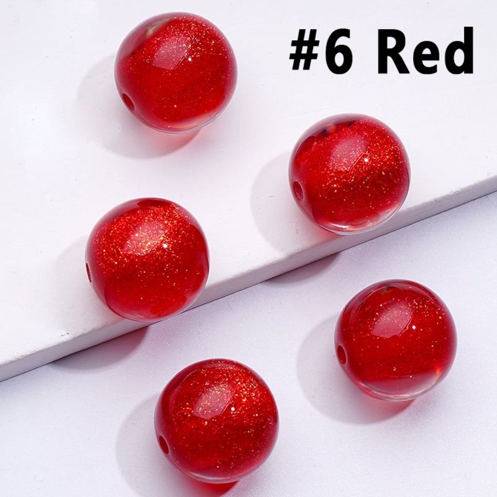 Glitter Galaxy Bling Bling Half Sugar Core Colorful Round Acrylic Beads, 12MM