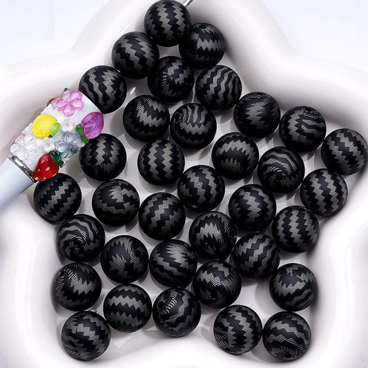 Gray and Black Checkered Rectangle Silicone Beads – 15MM, Style Z-00229