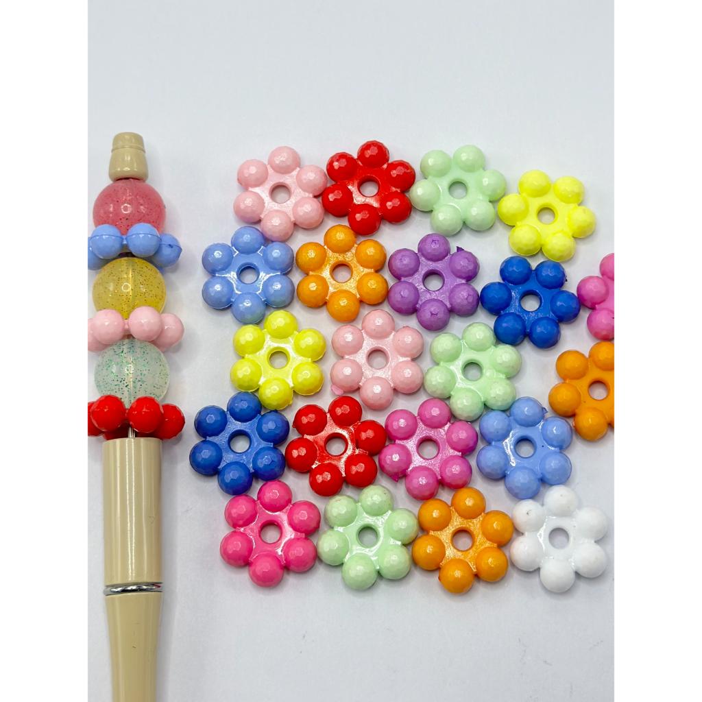 Cute  Solid Colored Faceted Semi Transparent Spacers Acrylic Beads ，20mm