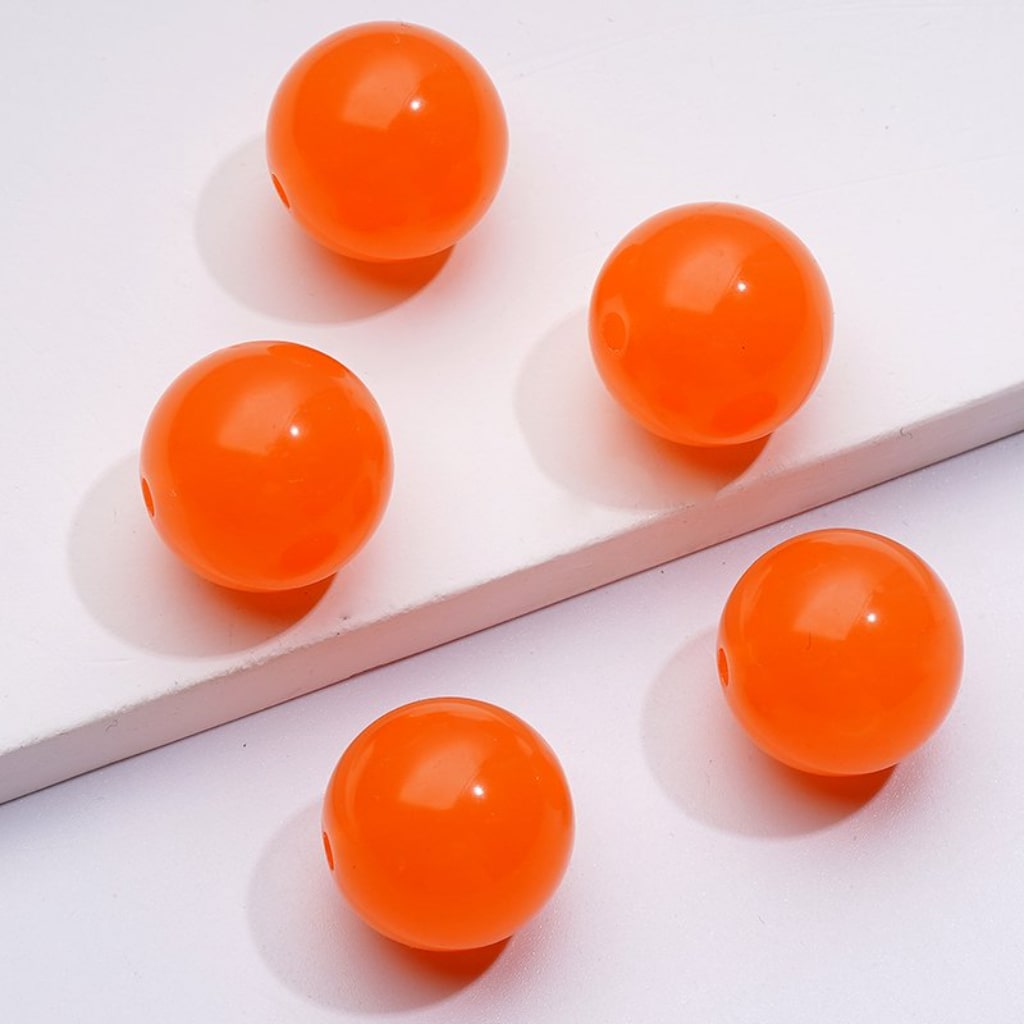 Candy Color Glossy Jelly Round Acrylic Beads, 16MM