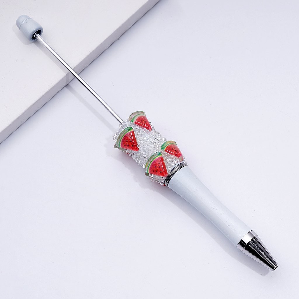 Vibrant Fruit-Themed Beadable Pens – Clear Sugar White Design for a Fresh Look