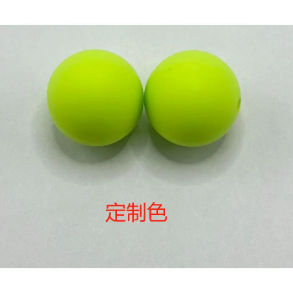 Silicone Beads, Solid Colors, 15 mm