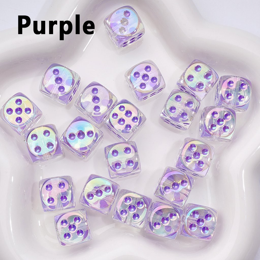 UV-Coated Translucent Dice Beads – Acrylic Cube, 14MM