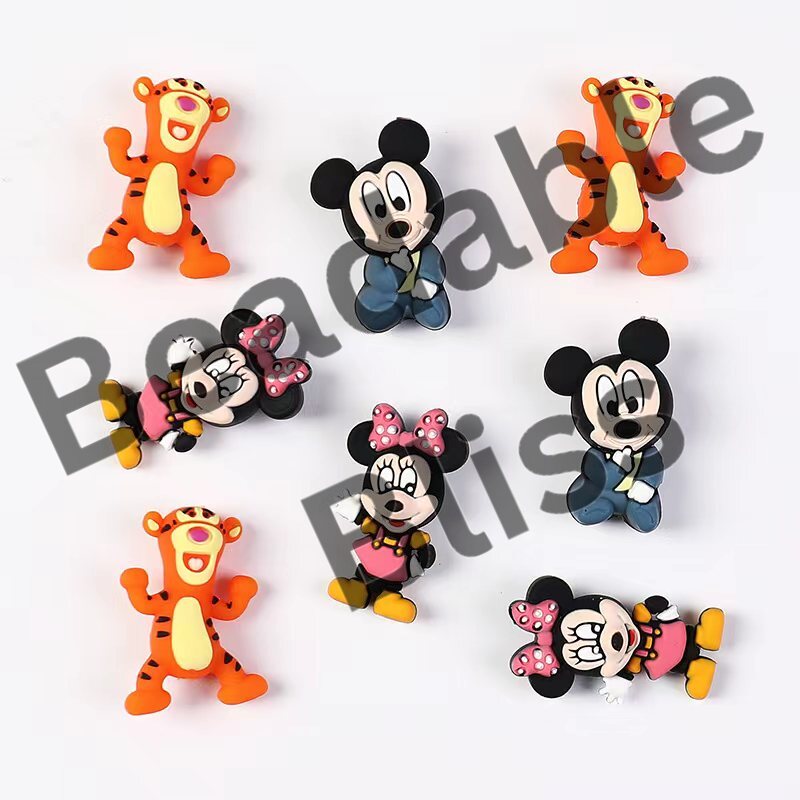 Silicone Focal Beads 3D Cute Honey Bear and Girl Boy Mouse and Pink Girl Teacher Characters