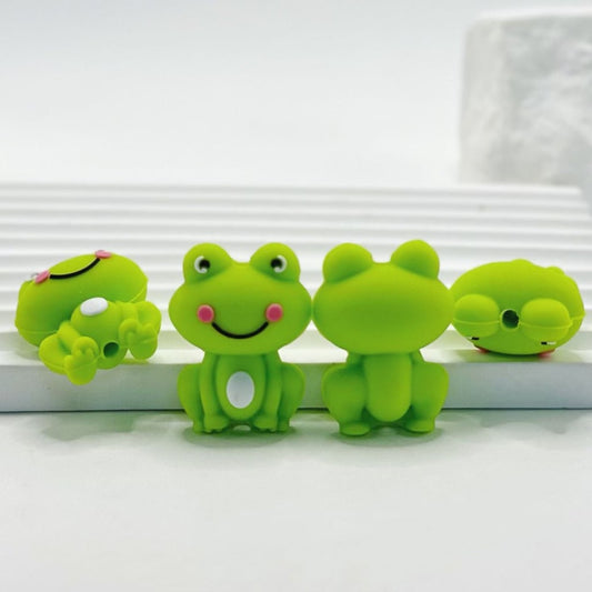 3D Kawaii Cute Mini Green Frog Silicone Focal Beads
