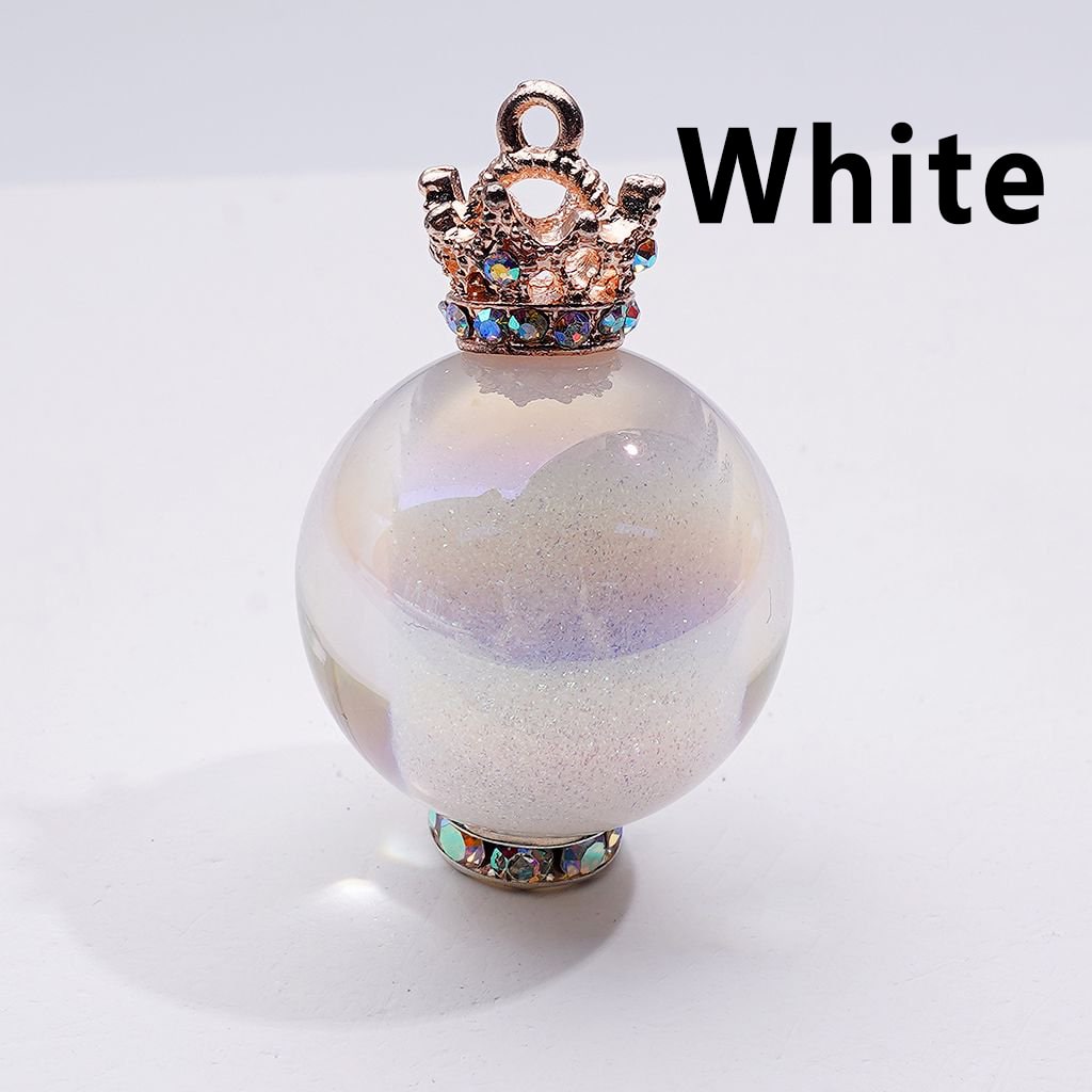 Luminous Round Acrylic Beads UV Gloss Finish with Glitter Sugar Core, 25MM Half-Drilled