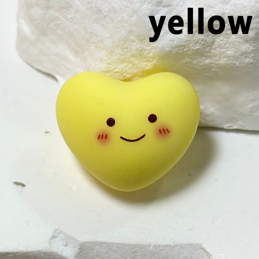 Solid Color Smile Face Heart Acrylic Beads, Around 23*19MM