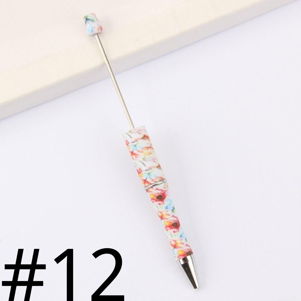 Blossom Printed Colorful Beadable Pens Number 12