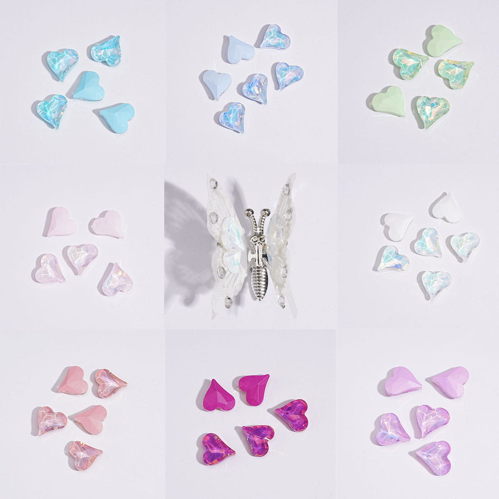 DIY Mini Shiny Acrylic Peach Heart for Beads Jewelry Accessories, 12*12MM, Multi-Color