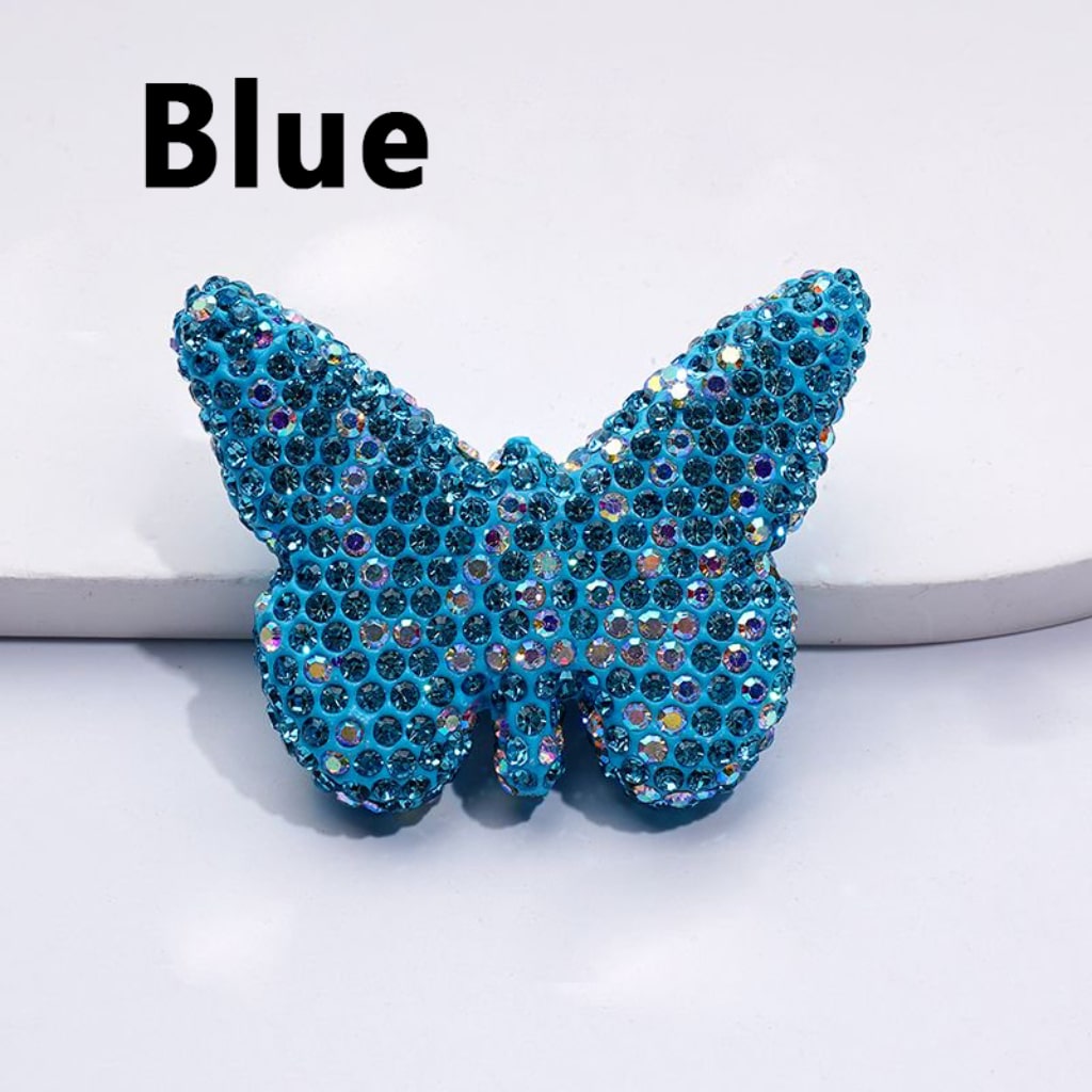 Elegant Multi-Color Butterfly Clay Beads Adorned with Sparkling Rhinestones Approx. 54x41MM