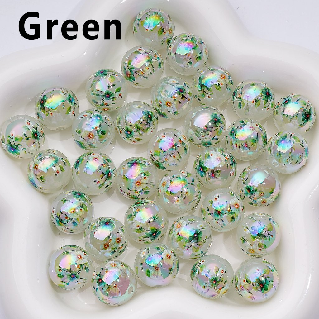 Charming Jelly-Colored Plum Blossom Beads – 16MM Acrylic with UV Shine