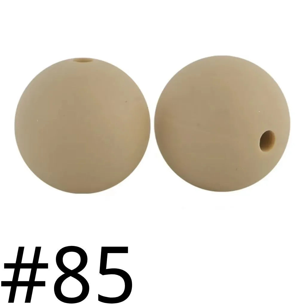 Silicone Beads, Solid Colors, 15 mm