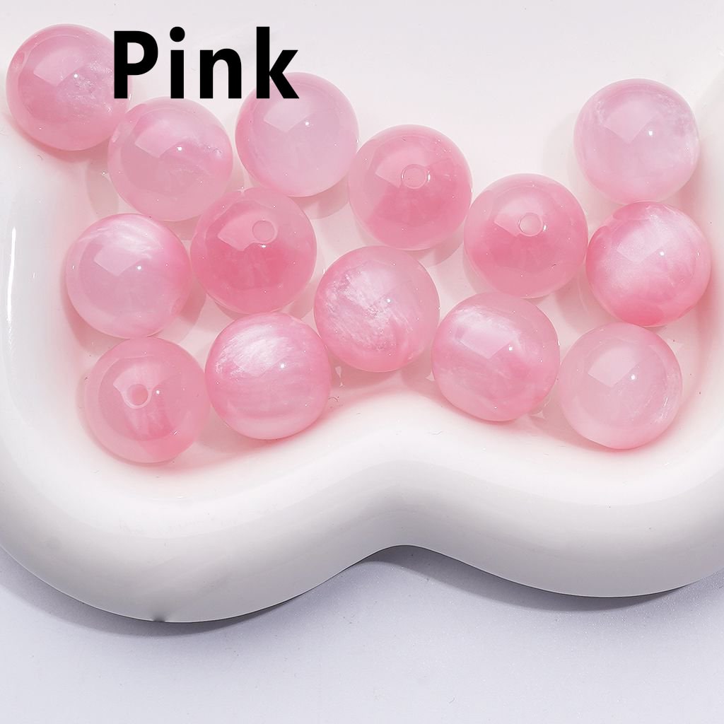 Vibrant Cat Eye Multi-Color Round Acrylic Beads with a Luminous Glow, 16MM