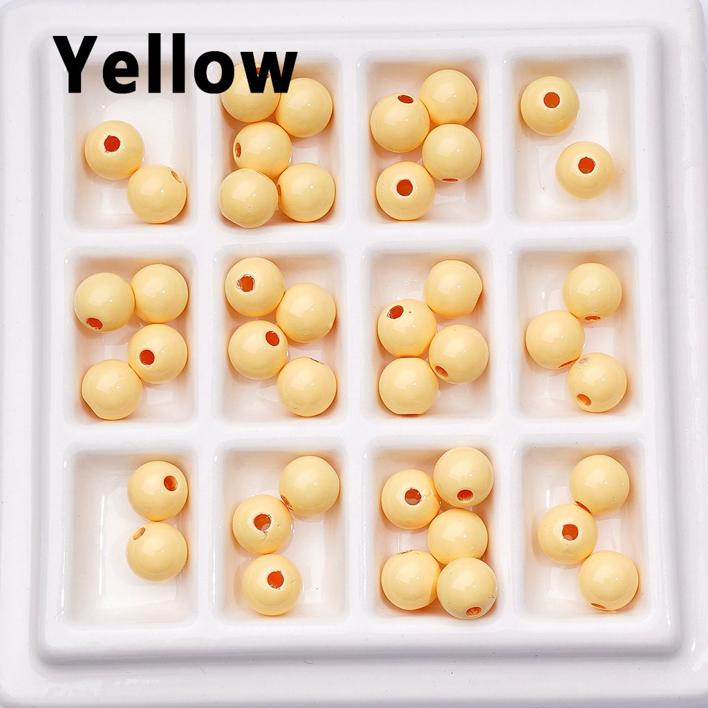 Vibrant Mini Round Acrylic Beads – Multi-Color Baking Stoving Varnish, 7MM