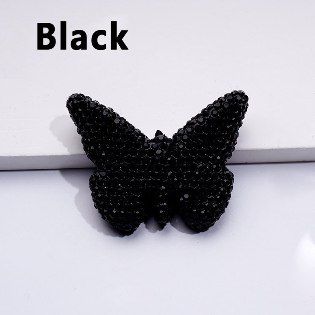 Elegant Multi-Color Butterfly Clay Beads Adorned with Sparkling Rhinestones Approx. 54x41MM