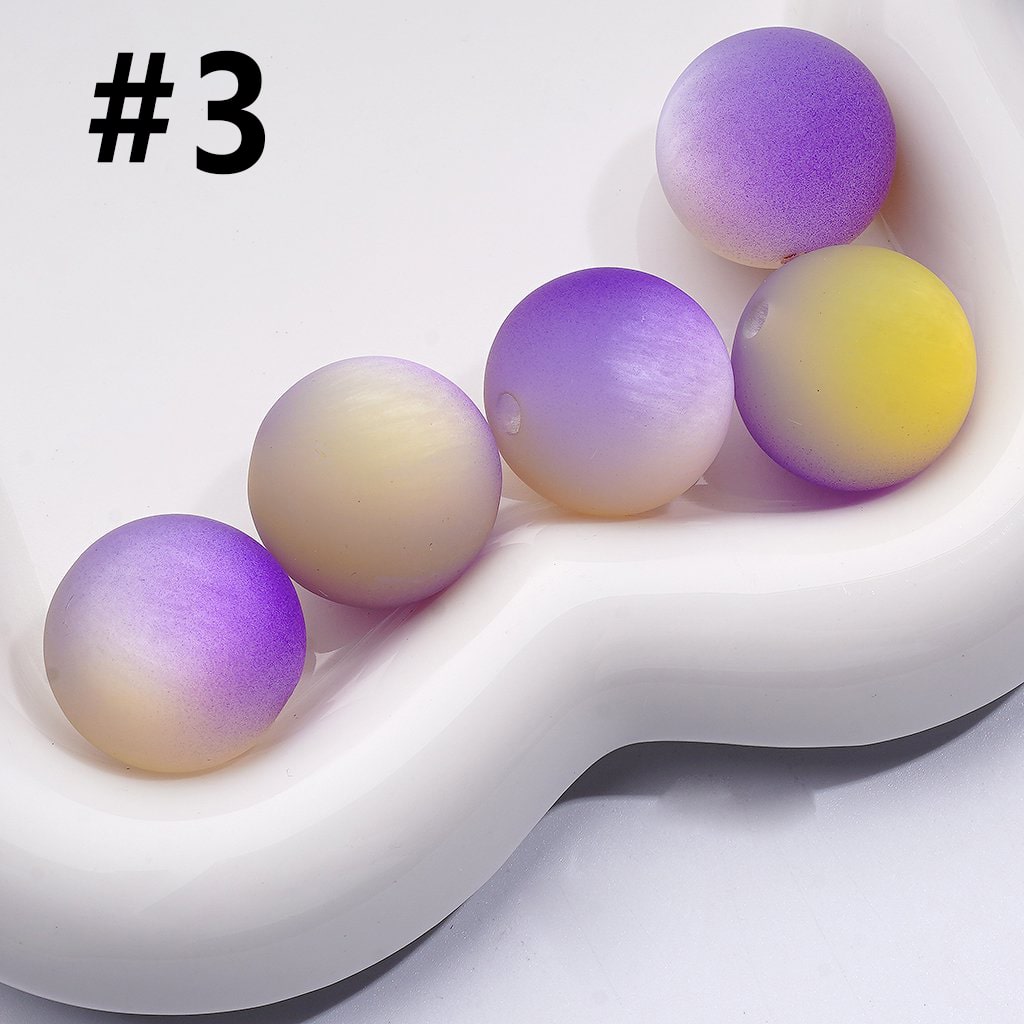 Oversized Frosted Matte Cat Eye Beads – Dual-Color Acrylic, 20MM